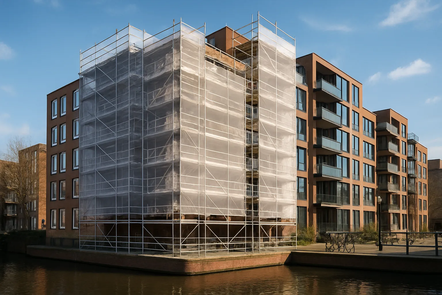 Appartementencomplex De Horizon in de steigers